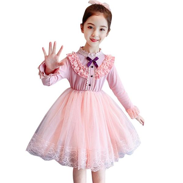 

girl's dresses dress girl solid color girls princess kids big bow kid spring autumn children's clothing 6 8 10 12 14, Red;yellow