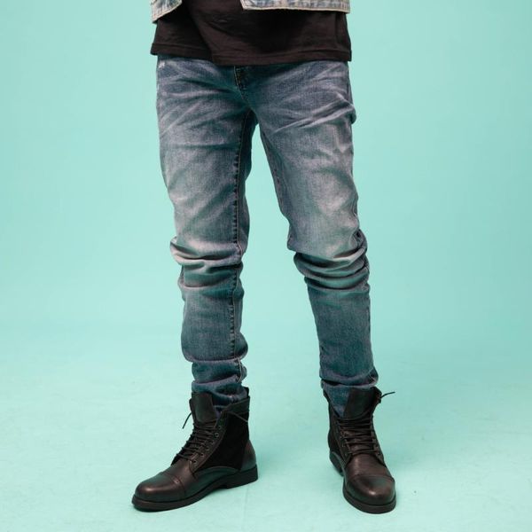 

men's jeans male trousers european and american high street made old casual wild ins was thin denim pants autumn winter, Blue