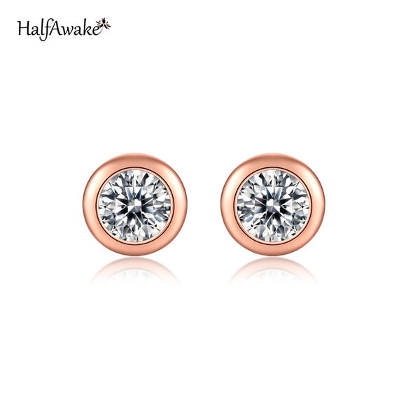 

stud d color moissanite perception bubble earrings s925 silver rose gold simple piercing ear 2021 trend wedding jewelry gift, Golden;silver