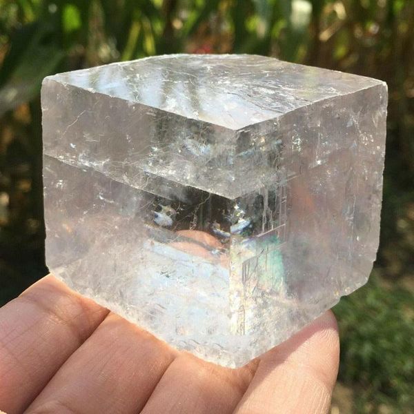 

decorative objects & figurines 100g natural transparent white optical calcite mineral specimen healing crystal quartz stone home decoration