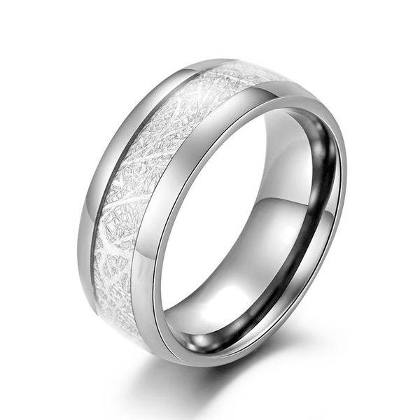 Hochzeit Ringe Mode 8mm Seide Folie Finger Für Frauen Männer Hohe Poliert Edelstahl Band Anillos Vintage Schmuck Geschenk