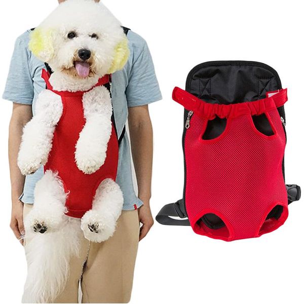 

pet carrier bag dog front chest backpack five hole backpack dog outdoor carrier tote bag sling holder mesh cat puppy