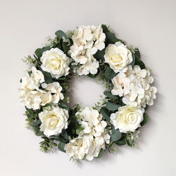 

decorative flowers & wreaths 45cm white rose hydrangea eucalyptus globulus artificial flower garlands for front door wedding party
