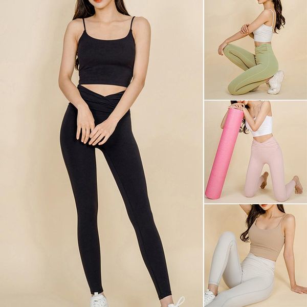 

women's leggings workout outfit 2 pieces seamless yoga with sports bra gym clothes set quick dry j55, Black