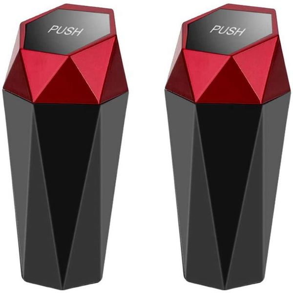 

car organizer trash can, can with lid, diamond design, leak-proof mini can,2pcs