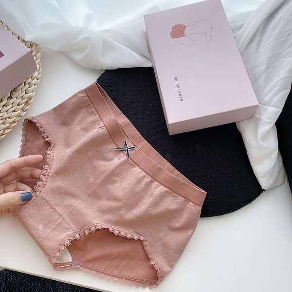 

jin wave point seamless traceless breathable triangle, Black;pink