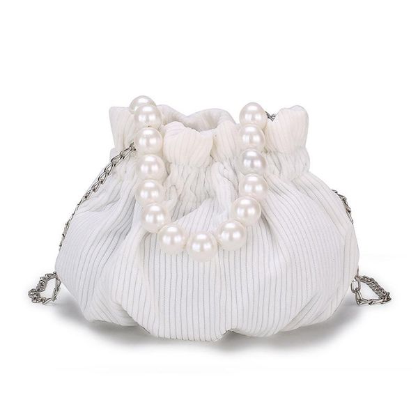 

totes pearl chain bag handbag fashion corduroy small messenger mobile phone bucket