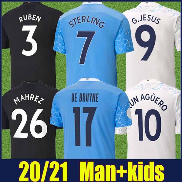 

2020 2021 city soccer jersey the blue moon ruben football jersey home away man kids the citizens mahrez soccer shirts the sky blue uniforms, Black;yellow