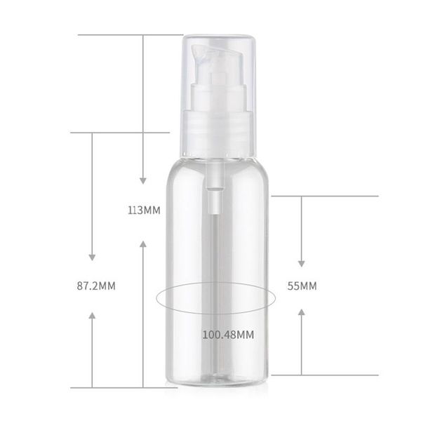 

5/10pcs 50ml travel empty airless pump clear bottle lotion cosmetic containers