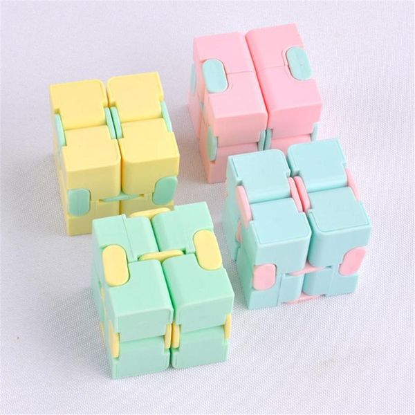 

infinity cube candy color fidget cube anti stress cube finger hand spinners fun toys for kids adhd stress relief toy
