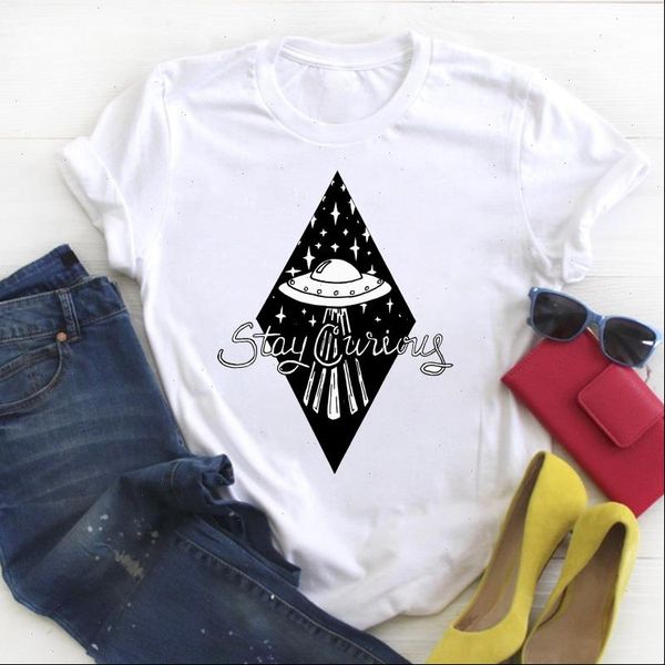 

women ufo night style trend clothing print ladies summer t tee female shirt clothes tshirt womens graphic t shirt, White