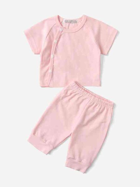 

newborn baby button through raglan sleeve tee & sweatpants she, Blue