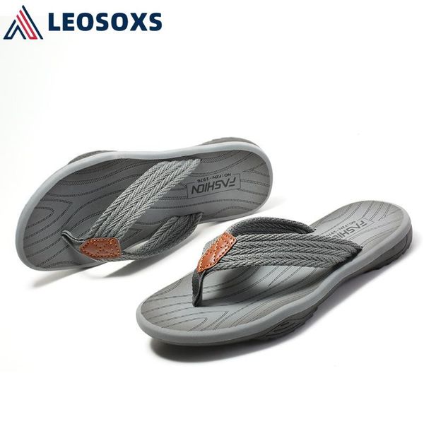 

leosoxs 2021 new flip flops men summer beach slippers for men massage shoes male sandals shoes indoor outdoor slippers l186, Black