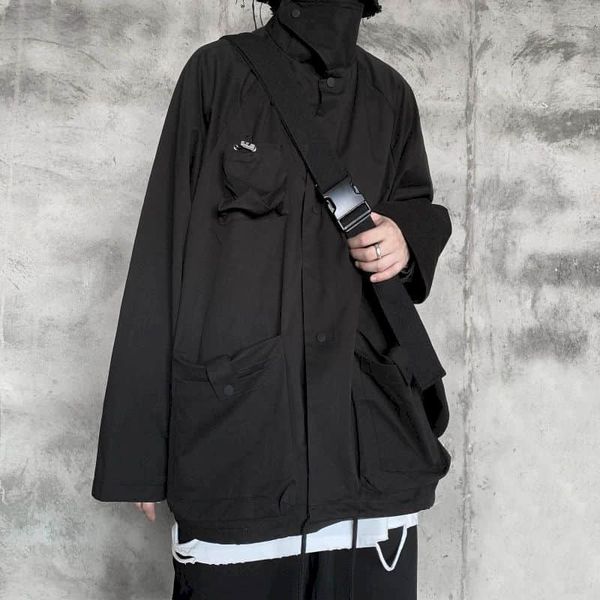 

men's hoodies & sweatshirts black - punk loose jacket, gothic men, retro trend coat, harajuku women, street, novelty, spring and autumn