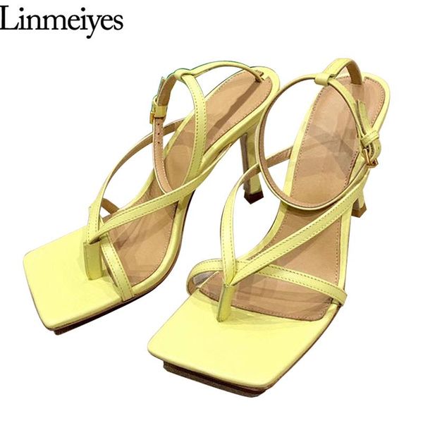 

high heels women sandals square toe leather party shoes woman designer gladiator sandals flip flops runway sandalias mujer, Black