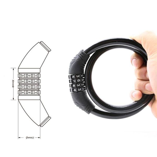 

bike locks security bicycle lock 4-digit resettable code mountain strip wire cable electric car