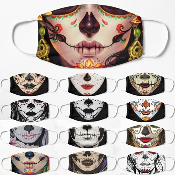 

and windproof breathable mask halloween mask cy skull print half men's women's life