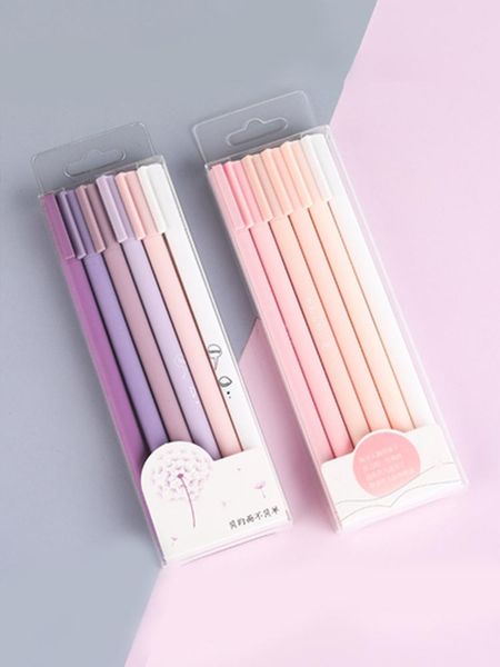 

gel pens 12 pieces of powder + purple morandi ins black pen student water-based cute test signature