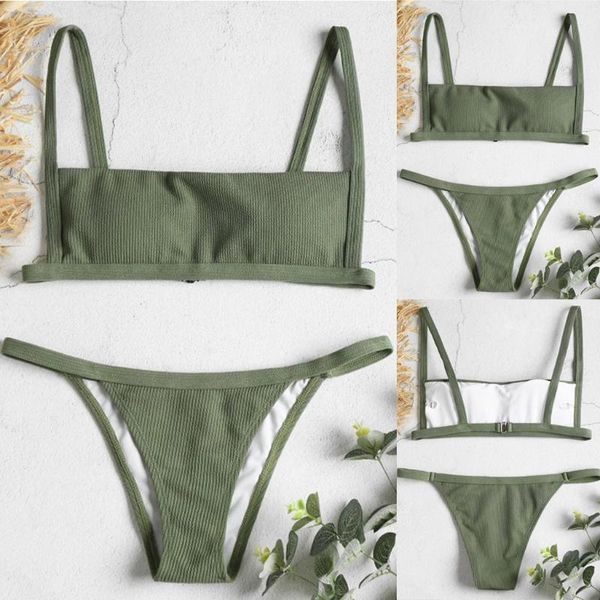 

one-piece suits women bikini set two piece solid adjustable summer print swimsuit bathing suit bikinis push up