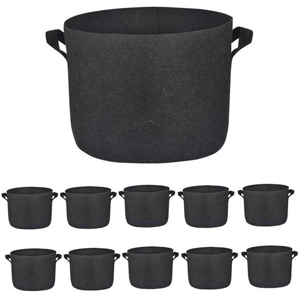 Plantadores Pots 10 Pack Galão Crescer sacos nonwoven Tecido grosso Potenciômetro Bag Planta Recipientes para plantio ao ar livre interno