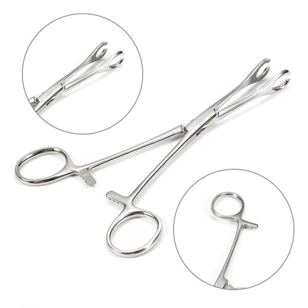 

2pc body piercing plier silver navel ear tongue septum nose lip stainless clamp plier forcep body piercing tool
