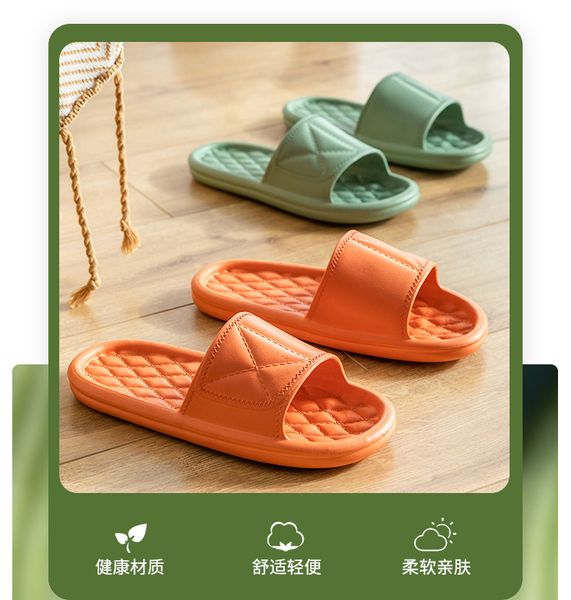 

women summer slippers thick bottom indoor home slides house bathroom non-slip soft massage sole cool slippers, Black