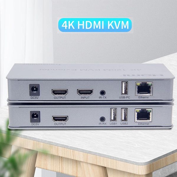 

audio cables & connectors input 4k 120m kvm extender transmitter cat6 support hcp4k 30hz touch screen with loop out ir control usb