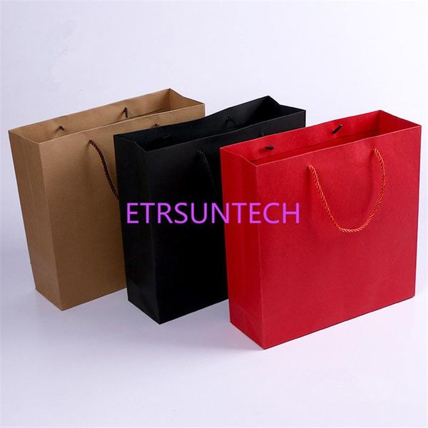 

gift wrap 100pcs kraft paper bag with handles festival for wedding birthday party jewelry bags 30x10x30cm