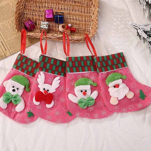 

christmas decorations 2021 santa elk fabric gift socks lovely for children fireplace tree decoration