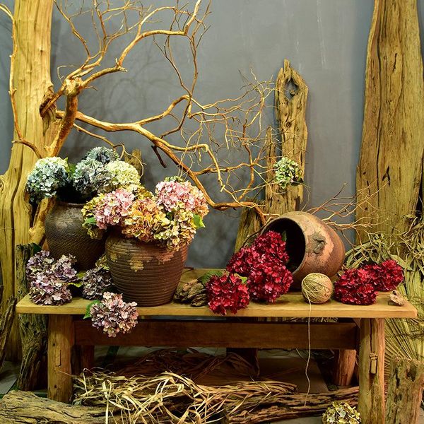 

decorative flowers & wreaths single 54cm vintage hydrangea simulation diy wedding floral arrangements, bouquet decoration