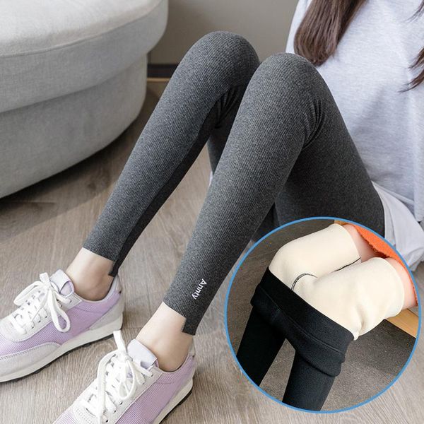 

women's leggings annty print women plus size winter pants fashion casual printed span ladies high waist keep warm long #2021, Black