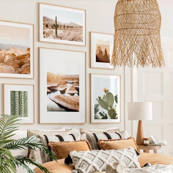 

paintings sunset desert road cactus canyon travel wall art canvas painting nordic posters and prints pictures for living room decor