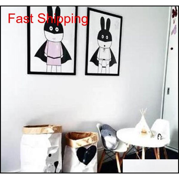 

black and white posters and prints cartoon nordic poster animals bunny rabbit for kids rooms canvas wall picture art qylidr mj_bag
