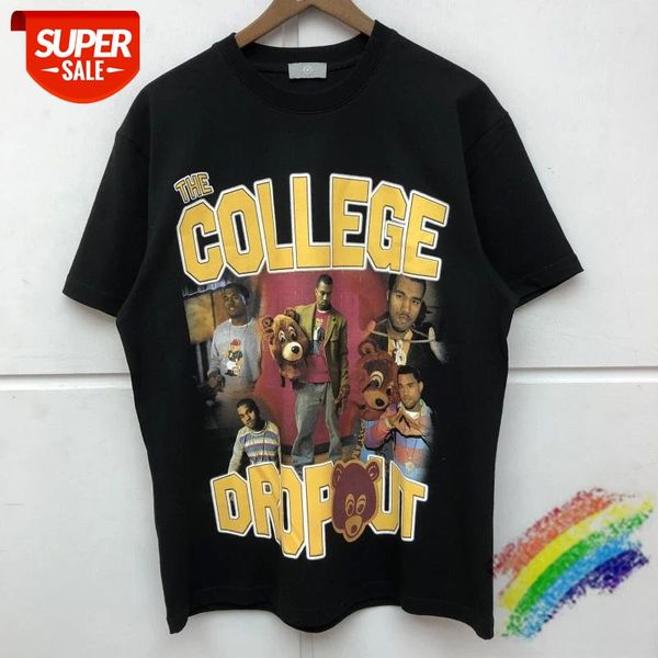 

kanye west college dropout t shirt men women digital printing washed tees t-shirts #e61l, White;black