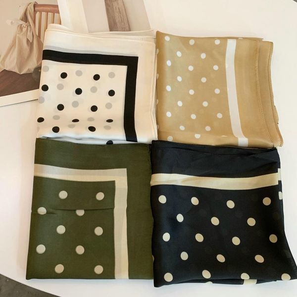 

scarves 70*70 printing point small square scarf silk like women's thin fashion, Blue;gray