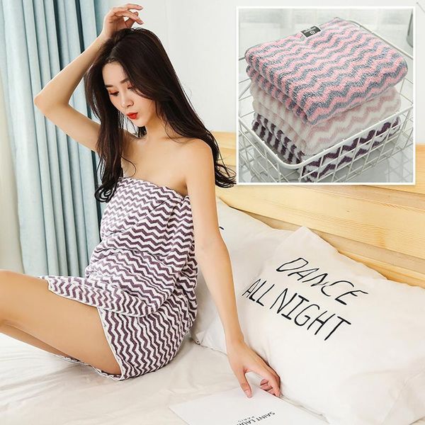 

towel stripe bath bow cute wrapped chest comfortable absorbent microfiber ladies shower spa body wrap soft
