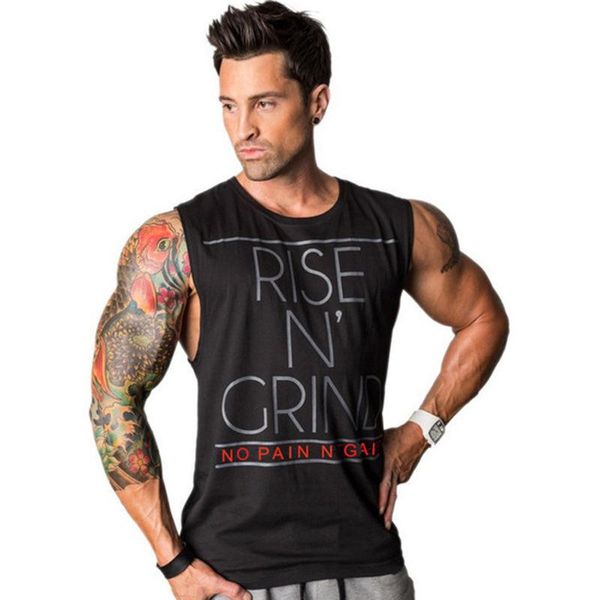 

men' tank summer muscular waistcoat leisure sports fitness vest sleeveless charm t-shirt, White;black