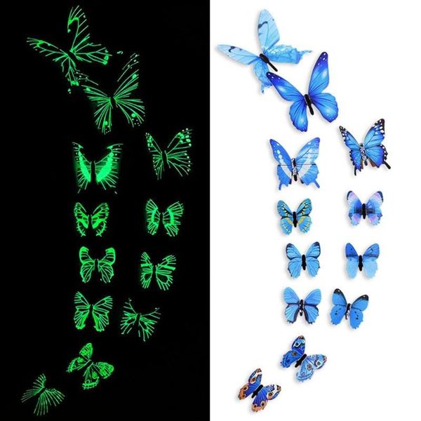 

wall stickers 12pcs luminous butterfly sticker living room bedroomwallpaper 3d glow in the dark decal art home decoration