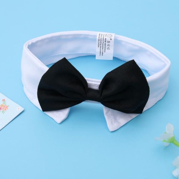 

cat collars & leads dog bow tie puppy pet bowtie collar neck for kitty - size s(black white)
