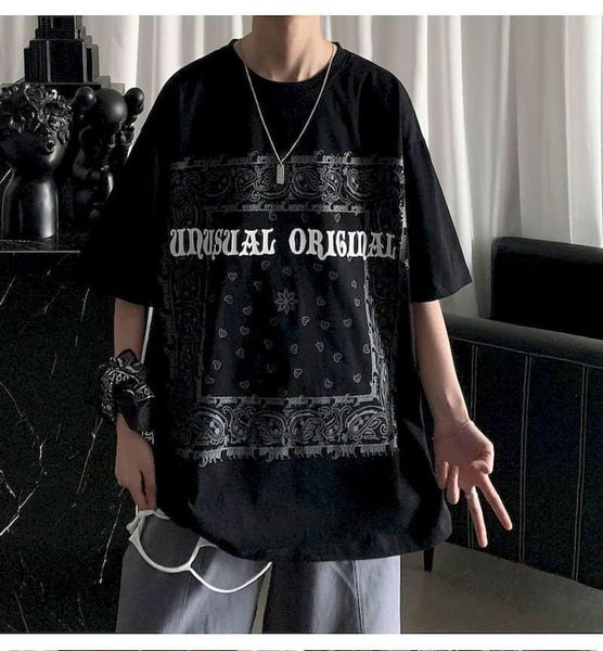 T-shirt da donna T-shirt oversize T-shirt da donna 2021 Summer Bandana Pattern Stampa Hip Hop Streetwear T-shirt manica corta Top