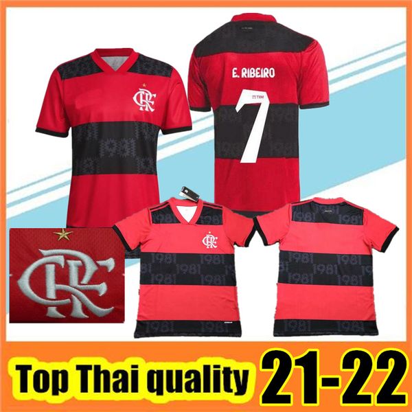 

new 2021 2022 flamengo soccer jerseys flamenco camisetas de fútbol gabriel b. diego 21 22 pedro gerson men kids women football shirt, Black;yellow