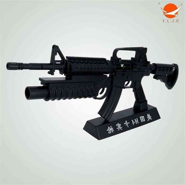 

23diy military weapon model american m4a1 carbine grenade version chicken eating gun metal ornaments cannot be fired