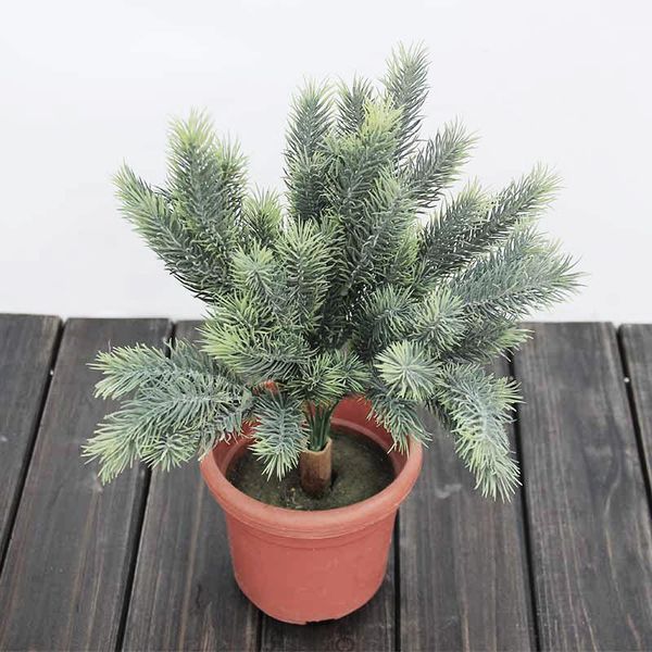 

decorative flowers & wreaths 40cm artificial christmas tree branches plastic leaves fake plants false pine needles simulation grass for home