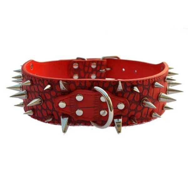 

dog collars & leashes crocodile rivet pet pu leather adjustable necklace accessory supply medium large neck strap traction collar
