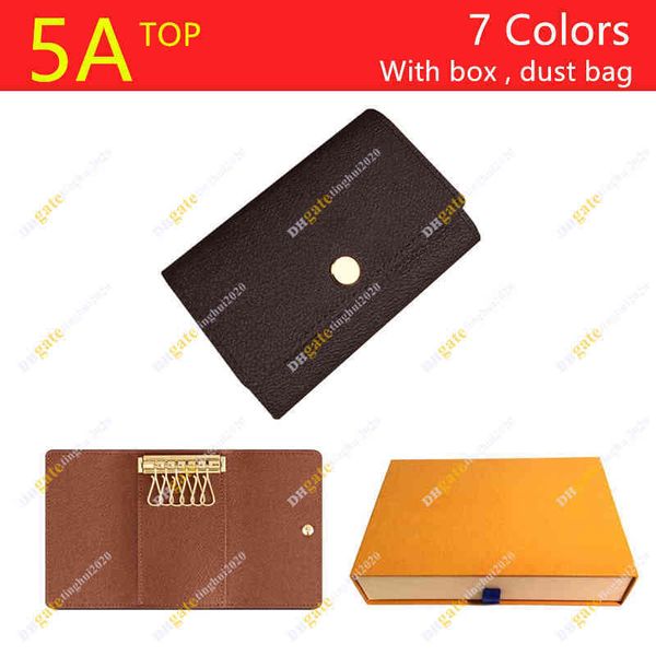 

men and women designer 6 key holder m62630 floral&chessboard key case/gift box packaging spot cover car keys case, Red;blue