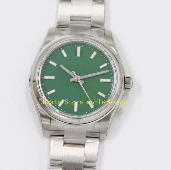 

9 color ladies automatic women's watch 31mm oyster perpetual steel green dial 277200 coral red turquoise miyota cal.6t15 movement ew fa, Slivery;golden