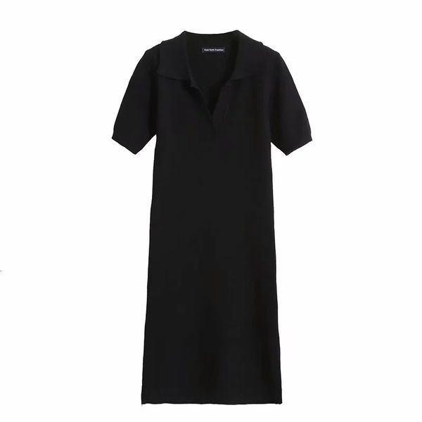 

2021 new women's lapel spring and summer series, short sleeve knitted , elastic, slim, uniform color, sexy, leisure eh6z, Black;gray