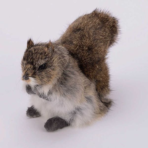 Simulazione animale di peluche scoiattolo piccolo animale peluche modello decorazione per finestra regalo di compleanno artigianato Q0727