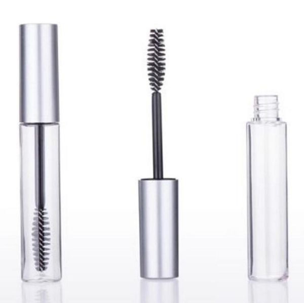 

200pcs/lot 10ml empty eyelash tube cosmetic mascara bottle eyelash clear tube with silver/black cap