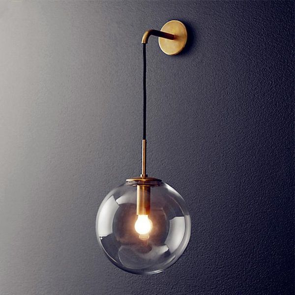 

wall lamp nordic modern led glass ball bathroom mirror beside american retro light sconce wandlamp aplique murale